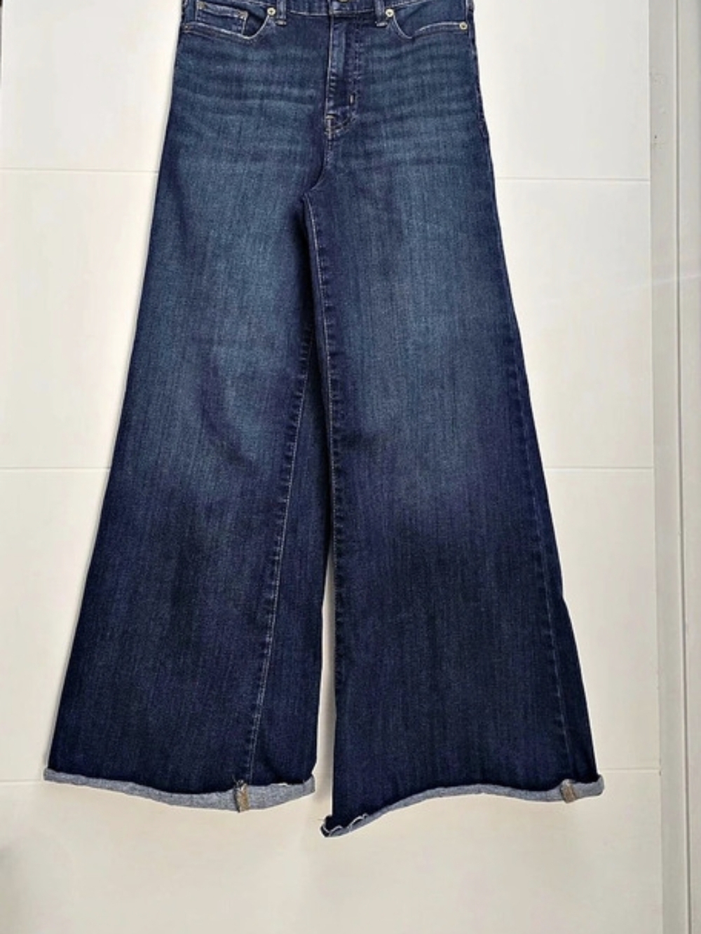 FRAME Palazzo Crop Cutoff Wide Leg Jeans 25 Raw Hem